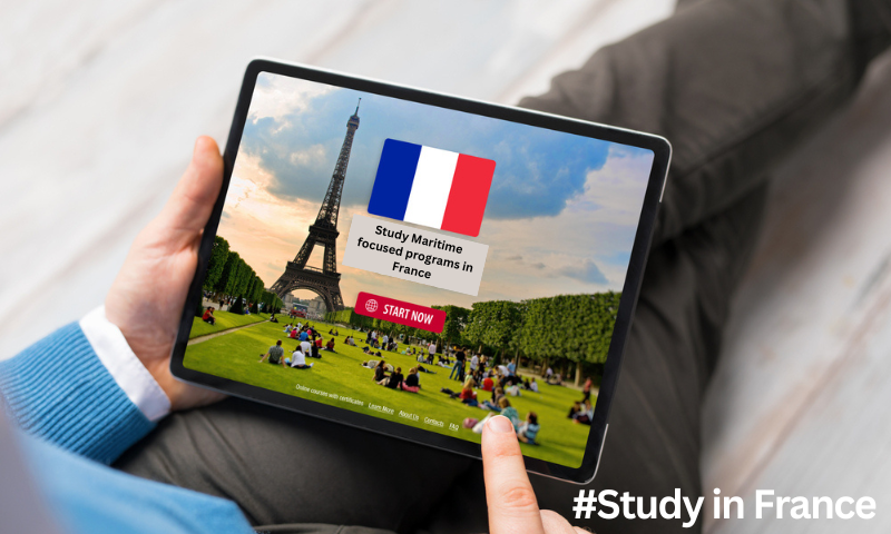 Person checking Maritime Studies in France on their ipad